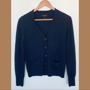 J Crew Merino Wool V-Neck Cardigan (Navy)